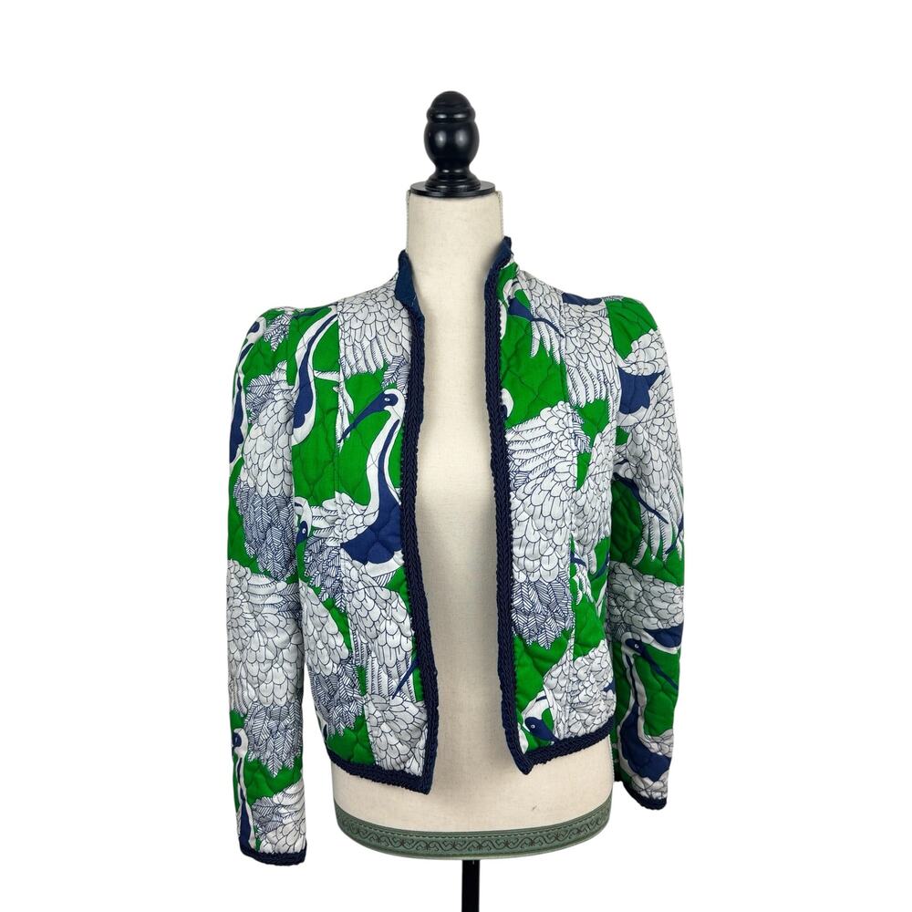 VTG Wily Woman Crane-Print Quilted Jacket